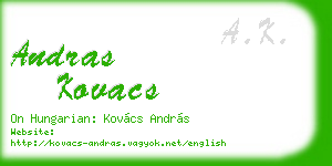 andras kovacs business card