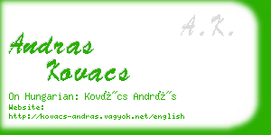 andras kovacs business card